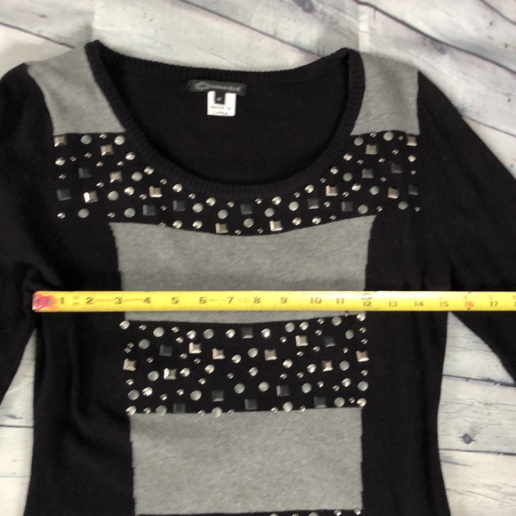 🔥Black and Grey Long Sleeve Sweater Dress - Picture 5 of 7